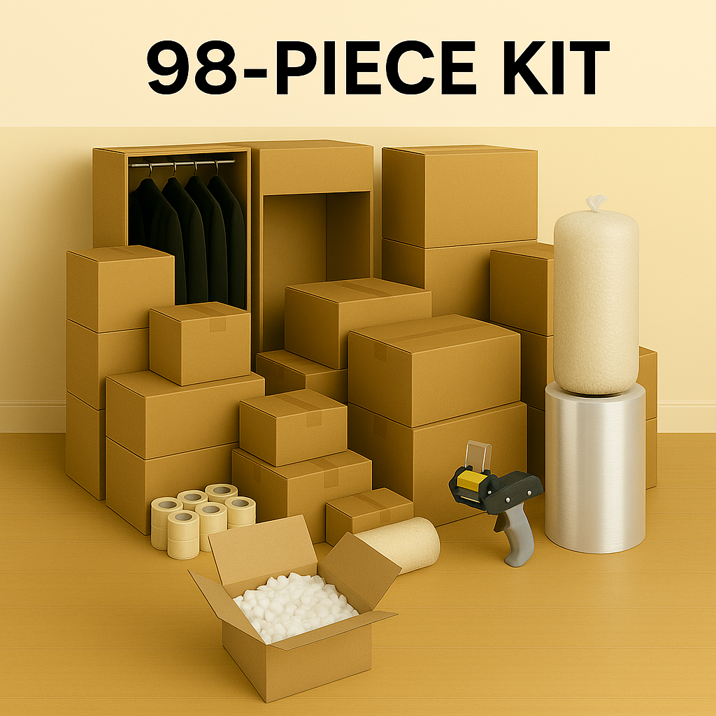Family Move Kit - 98-Piece Complete Moving Supply Set - The Moving Supplies