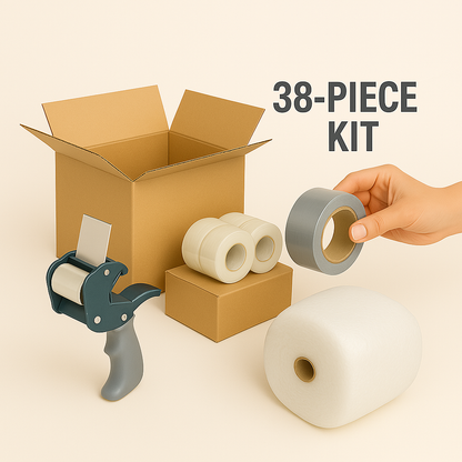 Studio & Roomie Ready Kit - 38-Piece Packing Set for Small Moves.