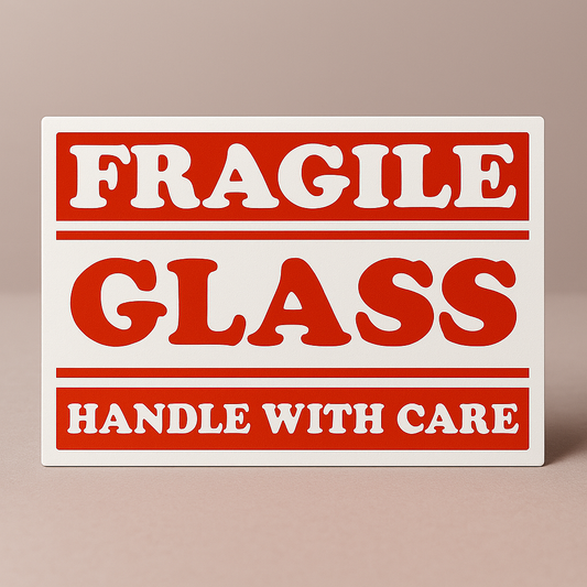 Fragile Glass Handle with Care Label – 4" x 3" (Rolls) 500 Labels