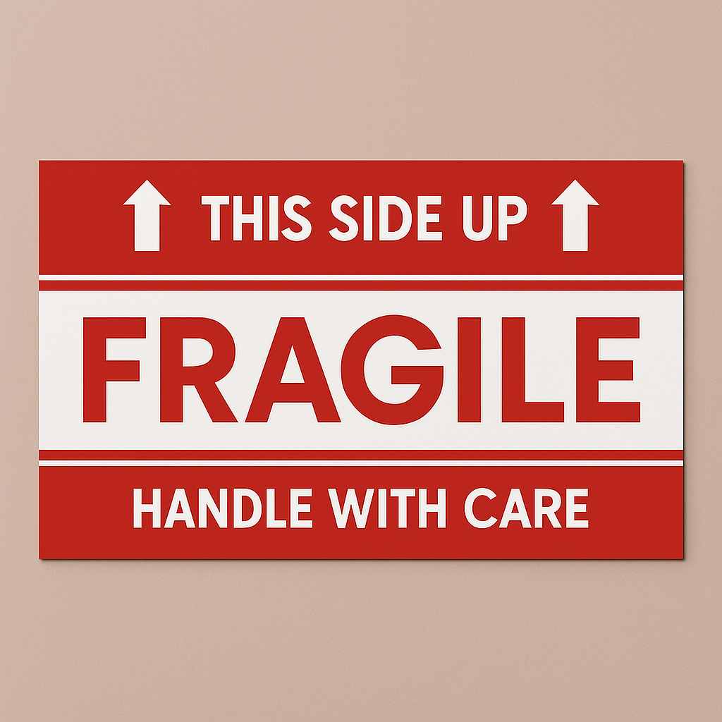 Fragile Handle With Care Label – 3" x 5" (Rolls) 500 labels - The Moving Supplies