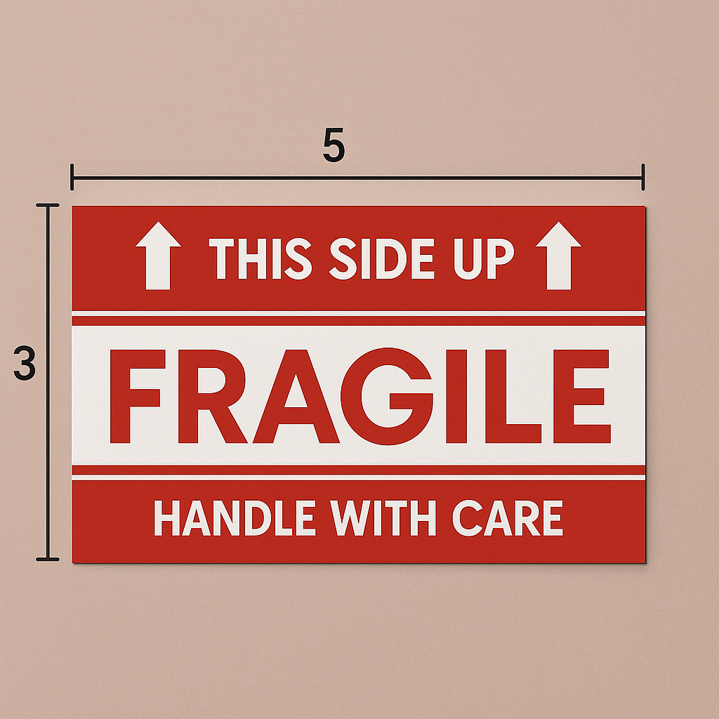 Fragile Handle With Care Label – 3" x 5" (Rolls) 500 labels - The Moving Supplies