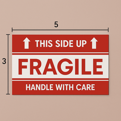 Fragile Handle With Care Label – 3" x 5" (Rolls) 500 labels - The Moving Supplies