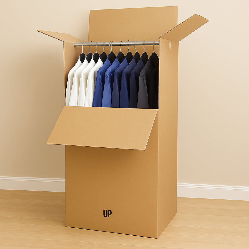 Wardrobe Moving Box – 24" x 21" x 48" - (L x W x H) – Portable Closet - The Moving Supplies
