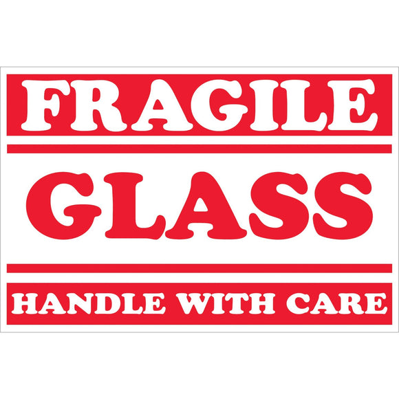 Glass Handle with Care 4”x 3”